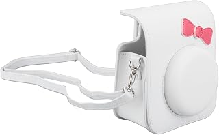 Bolsa Protetora para Câmera Instantânea, Antipoeira, Alça Ajustável, Design de Gravata Borboleta, Alça de Bolsa Protetora para Passeios Em família. (Branco)