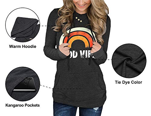 Kissmoda Long Sleeve Tunic Tops For Women Pullover Hoodie Graphic Print Sweatshirts #TOP3