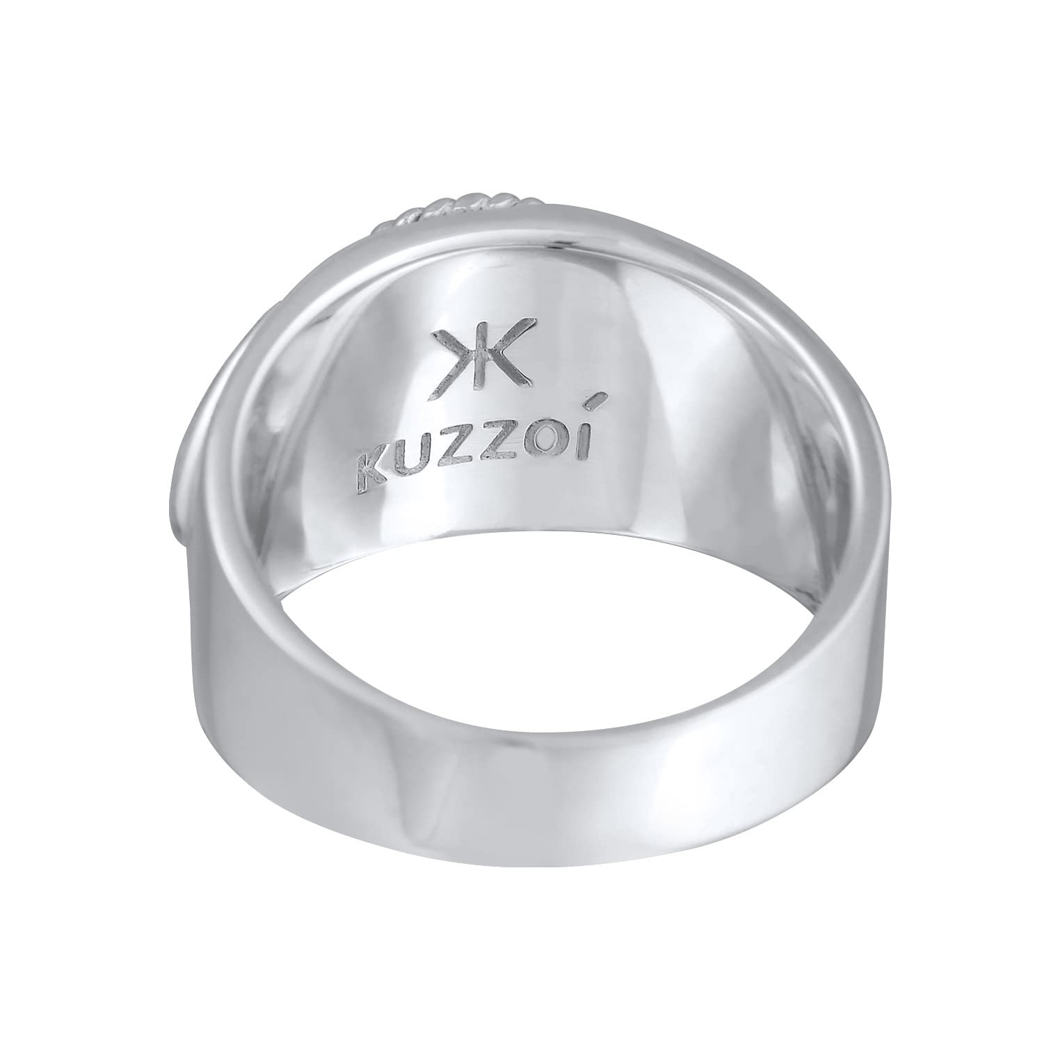 Kuzzoi Anillo de sello para hombre con howlita (10 mm), piedra turquesa, plata de ley 925 pulida, anillo de plata maciza de estilo vintage, anillo para hombres de tamaño 60-66, 0611451121