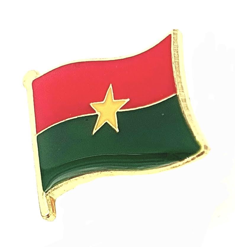 Badge à épingle en métal Drapeau du Burkina Faso