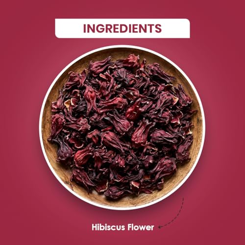Image of BLUE TEA - Hibiscus Tea - 1.76 Oz (80+ Cups) Loose | SKIN GLOW ENHANCING TEA | Herbal Tea - Flower Based - Non-Bitter - Caffeine Free - Tangy Flavour - Vitamin-C Rich | Pet Jar Pack