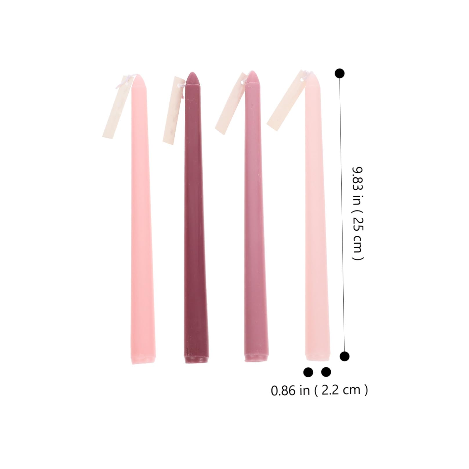 Baluue Candele Profumate Romantiche lungo Palo in Set da 4 Pezzi, Design Sfumatura Rosa Fragranza Delicata di Rosa, Decorazione per Matrimoni, e Feste, Materiale Sicuro senza Fumo