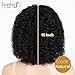 JOEDIR HAIR Curly Bob Wig Human Hair Short Deep Wave Lace Front Wig for Women 10 inch Natural Black T Part Wig Jerry Curl Bob Wig 150% Density