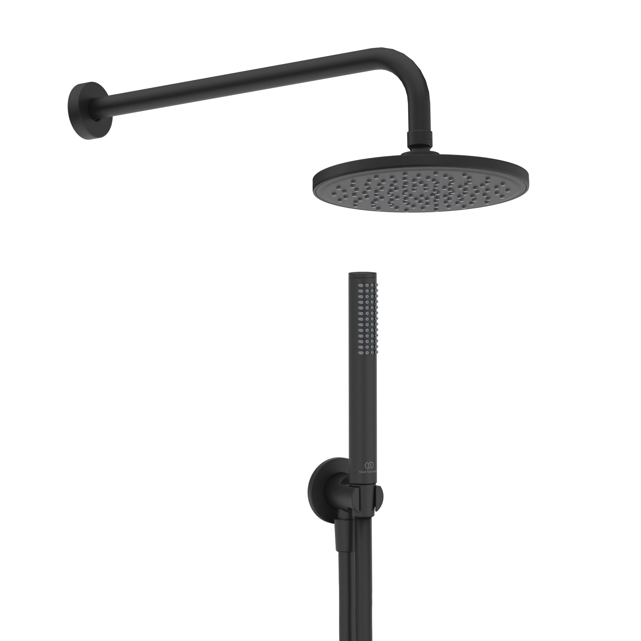 Ideal Standard - Idealrain, Kit doccia light, Mini set componenti doccia tondo, Nero Seta