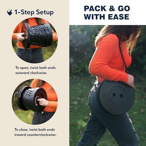 Image of Collapsible Stool Max 620lbs Weight, Pack of 2, Lightweight & Portable Telescopic Stool for Adults, Adjustable Height Retractable Folding Seat or Footrest for Camping Hiking Travel
