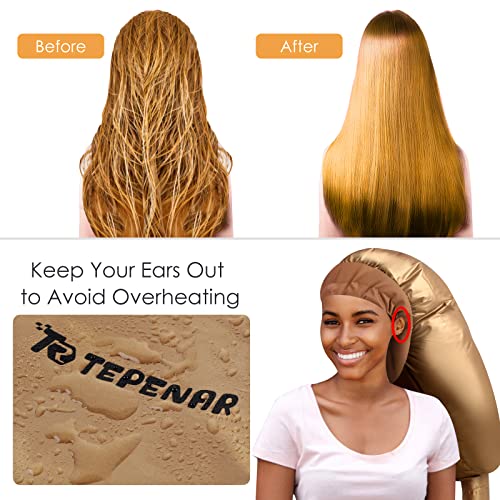 TEPENAR Acessório para Secador de Cabelo Bonnet: Tampa de Secador de Cabelo Extra Grande Ajustável A