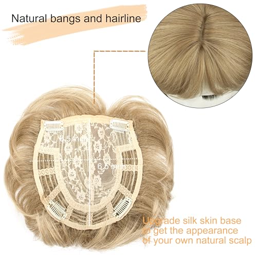 Image of PORSMEER Hair Topper for Women - Short Pixie Cut Synthetic Piece for Thinning Hair - Wiglet (Blonde)
