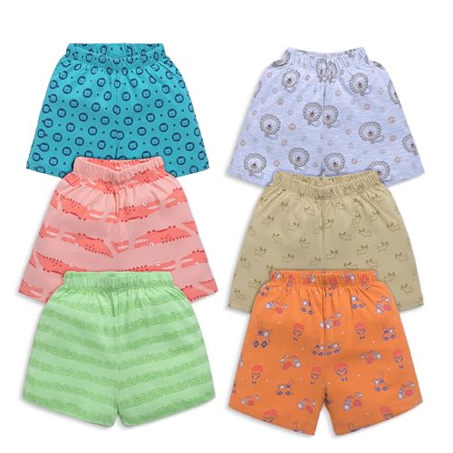 Image of LuvLap Baby Boys & Girls Regular Fit 100% Cotton Shorts Pack of 6