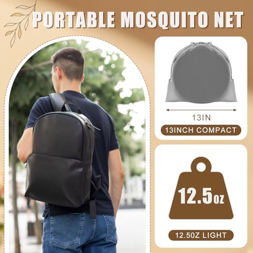 Image of Large Pop up Mosquito Net for Camping Portable Foldable Mosquito Tent Bug Net Bed Travel Patio Outdoor 78 x 31 x 22 Inch Bug Netting Mesh Tent Canopy for Adults Baby Bedroom, Black