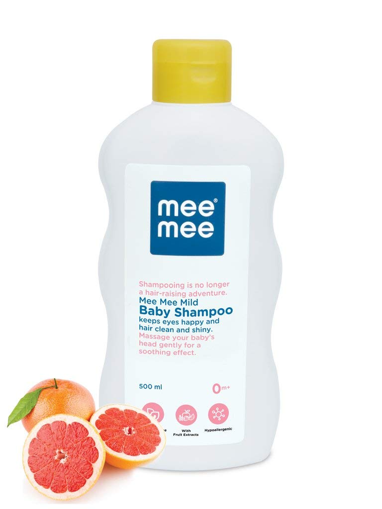 Mee Mee Gentle Baby Bubble Bath, White, 500ml & Mild Baby Shampoo with Fruit Extracts, 500ml Combo 4