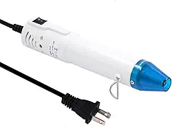 mofa Pistola de calor em relevo, ferramentas de pistola de ar quente com suporte para pintura em relevo e secagem DIY bocal de aquecimento elétrico multiuso 150W (branco, azul)