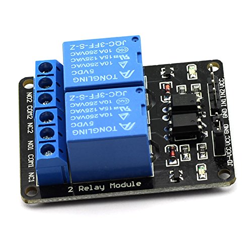 DZS Elec 1pcs 2 Channel Relay Module With Optocoupler 5V Active Low