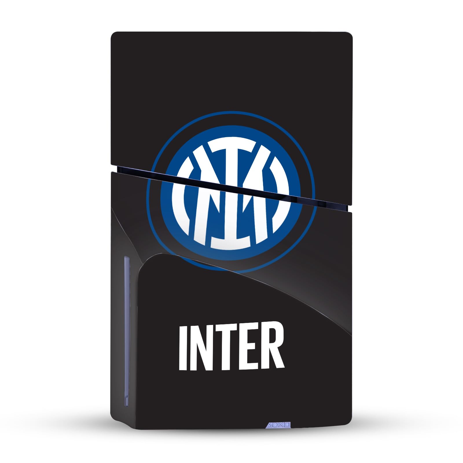 Head Case Designs Licenza Ufficiale Inter Milan Logo su Nero Distintivo Vinile Sticker Gaming Pelle Adesivo Compatibile con Sony Playstation 5 PS5 Slim Disc Edition Console