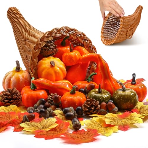 Fall Cornucopia Basket Set Fall Table Centerpieces 13.78'' Large ...