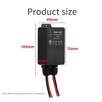 Wireless Remote Switch, IP65 AC100-240V Outdoor Remote Control Switch 30A Relay Receiver, For Pumps, Motors, Lamps, Security Systems, RF 433MHz Waterproof Heavy Duty Fan Garage Gate 164ft Range