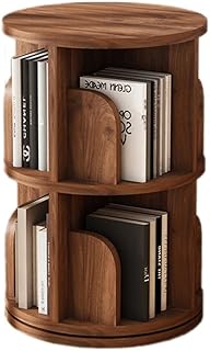 本棚 回転式本棚 360° 無垢材シェルフ 絵本棚 リビングルーム マルチレベル収納棚 ウォールナット (Size : 46*68cm)