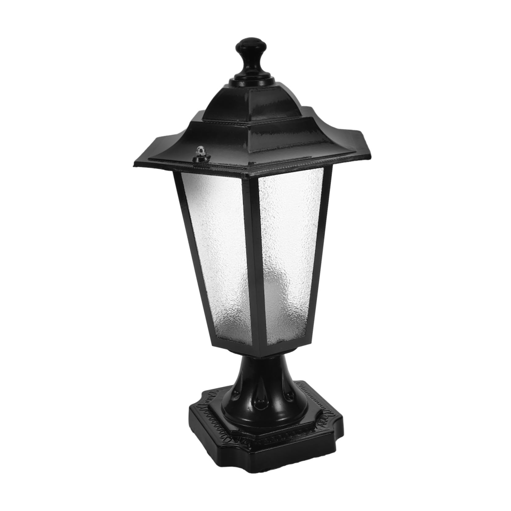 Lampe de Extérieur Étanche Noir Petit Modèle Luminaire Décoratif pour Jardin Lampe de Colonne Résistante Aux Intempéries Éclairage Entrée de Villa de Style Européen Installation