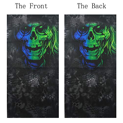 Image of Obacle Skull Face Mask Half for Dust Wind UV Sun Protection Seamless 3D Tube Mask Bandana for Men Women Durable Thin Breathable Skeleton Mask Motorcycle Riding Biker Fishing Cycling Sports Festival