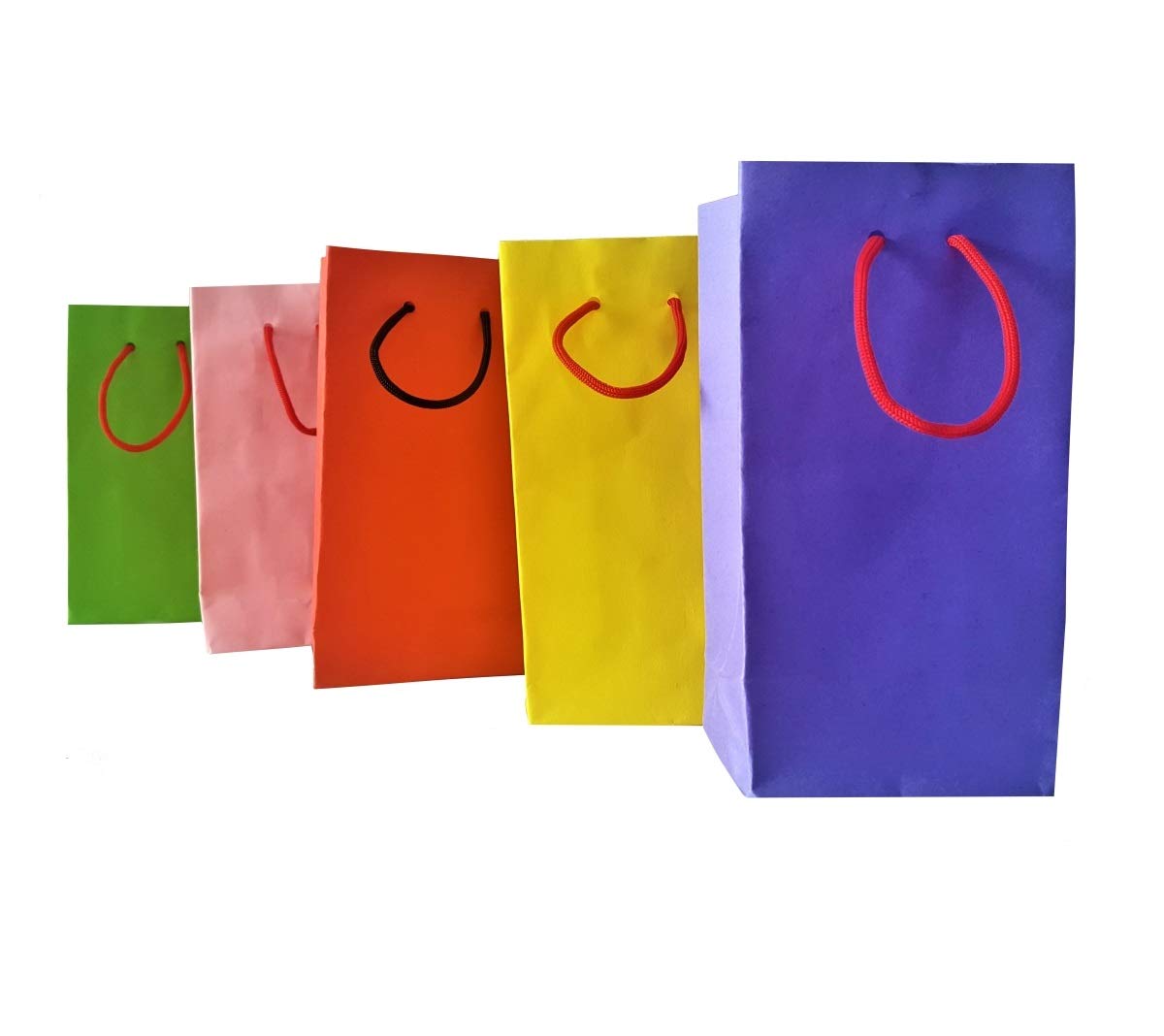 Mix Small Plain Paper Gift Bags Assorted Return Gift Bags (Pack of 5