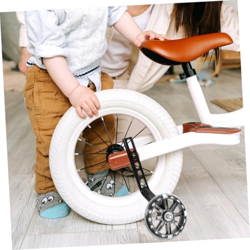 Ruedas de entrenamiento y estabilizadores ajustables Ciieeo para bicicleta, ruedas auxiliares negras con luz intermitente, set de 4 piezas para niños miniatura 4