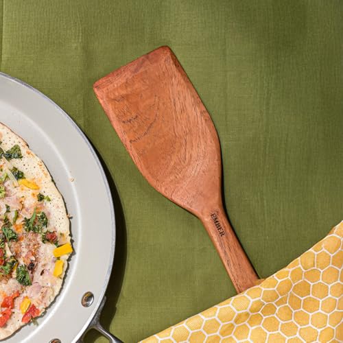 Image of Ember Cookware Wooden Spatula - Neem Wood Cooking Utensils | ISI Certified | Eco-Friendly & Durable Kitchen Tools | Heat-Resistant & Non-Scratch