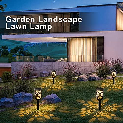 Chipark Solar Lights Outdoor, 6 Pack Garden Lights Solar Powered Stake Light Waterproof Path Lights Outside Ornaments Auto On/Off LED Decorative Landscape Lighting for Patio Lawn Yard Ground Backyard