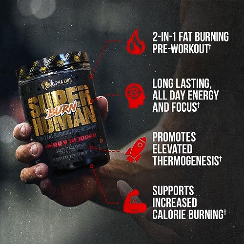 Alpha Lion AL-SH-BNF-CP-FBA Superhuman Burn 2-In-1 Metabolism Booster Pre Workout, Weight Loss Supplement, Appetite Suppressant, Fat Loss Support, Energy & Focus Powder thumb #1
