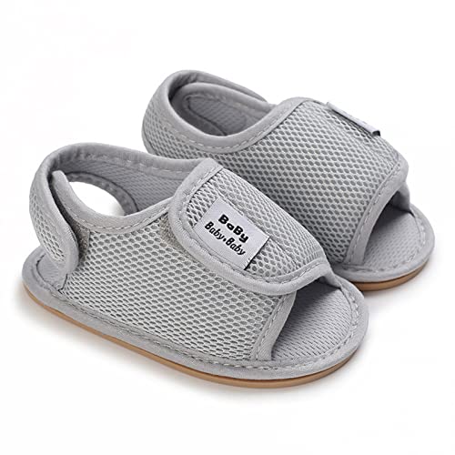 Baby Girls Boys Sandals Infant Toddler Shoes First Walkers Prewalkers Mesh Soft Sole Sneakers Casual (Grey, 4 Infant)2