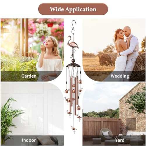 35" Copper Wind Chimes (Flamingo) - image 3