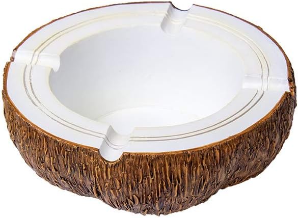 Fujima Coconut Shaped Polyresin Ashtray - 6"