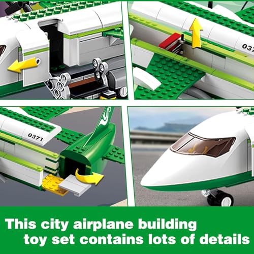 Image of SKY LINE OCEAN City Cargo Airplane Building Blocks Set (383+ PCS) | Cargo Plane with Car, Luggage Tray & Movable Stairs | Airport Construction STEM Toy for Kids 6-12 | 5 Year Structural Warranty