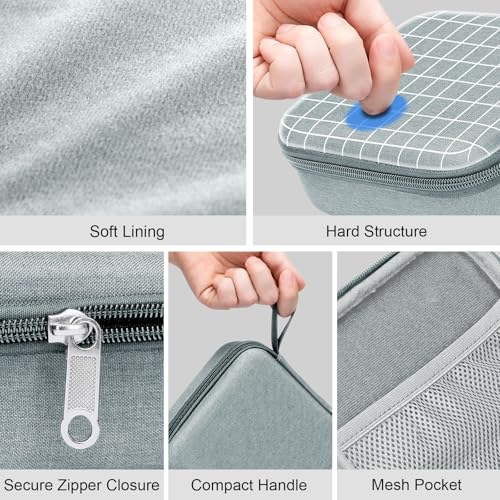 Image of Bukere Travel Sunglasses Organizer Case Adjustable Slot For Multiple Eyeglasses Hard-shell Portable Storage Box for Men Women
