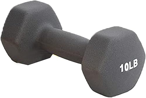 Miniatura 7 de BalanceFrom Juego de mancuernas hexagonales con revestimiento de neopreno multicolor o negro, con soporte, varios tamaños