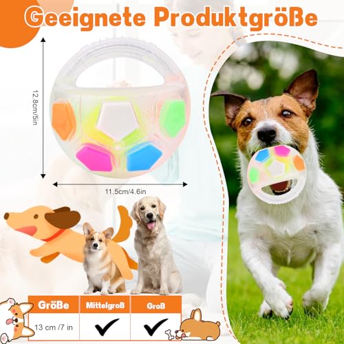 Dog Calming Ball, Anti Stress Ball Hund, Hundeball mit Handle, Antistressball Hund, Haltbares Hundespielzeug mit Quietscher Interaktives Hundespielzeug Balls für Mittlere Große Hunde, Indoor & Outdoor
