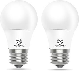 Energetic 5.5W A15 LED Bulb, 40 Watt Equivalent, Refrigerator Bulb, 3000K Warm White, A15 Ceiling Fan Light Bulbs, Appliance Bulb, E26 Base, 550 LM, Non-Dimmable, 2 Pack