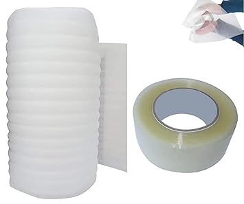 AASA Foam Sheet Roll with Transparent Tape for Packing Material, Home and Office Use