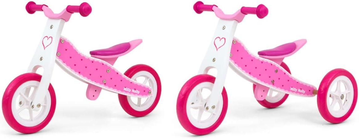 Milly Mally 2-in-1 Balance Bike in both two-wheel and three-wheel configurations