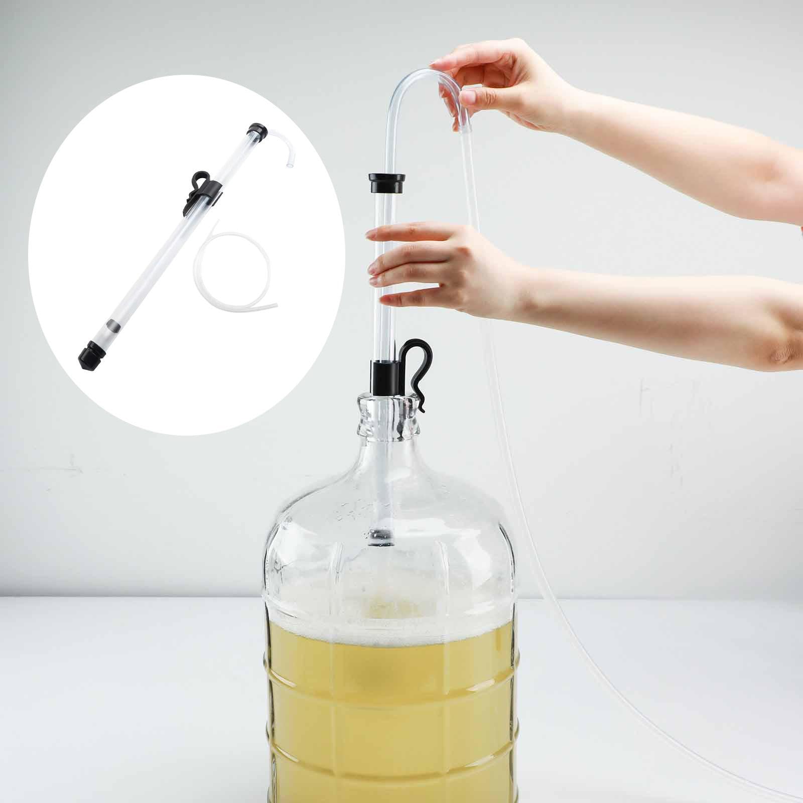 Kit de siphon automatique, compact, léger et facile à utiliser, avec tuyau et pince pour la mise en bouteille de bière de vin.