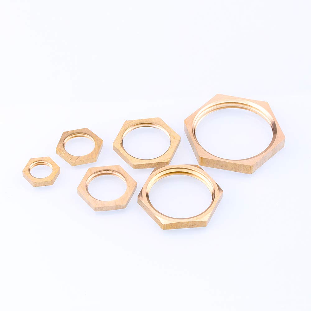 Brass Fitting Lock Nut Pipe NP Straight 3/8