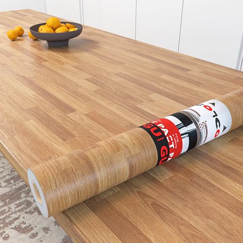 Comparison: Best Vinyl Wrap For Countertops 11 Decotalk Wood Contact Paper for Countertops - 17.7x400 inch Waterproof Contact Paper for Countertops Butcher Block Countertop Cover Peel and Stick Countertop Vinyl Wrap Renter Friendly Wood Wallpaper
