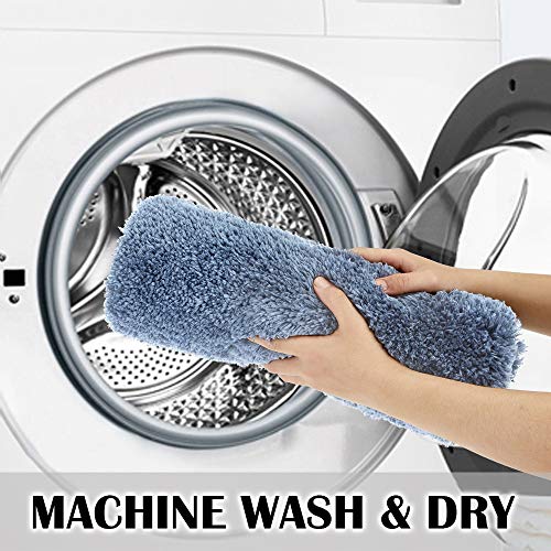 Suchtale Bath Rug For Bathroom Non Slip Bathroom Mat (20 X 32, Blue) Water Absorbent Soft Microfiber Shaggy Bathroom Rug Machine Washable Bath Mat For Bathroom Thick Plush Shower Mat #TOP5