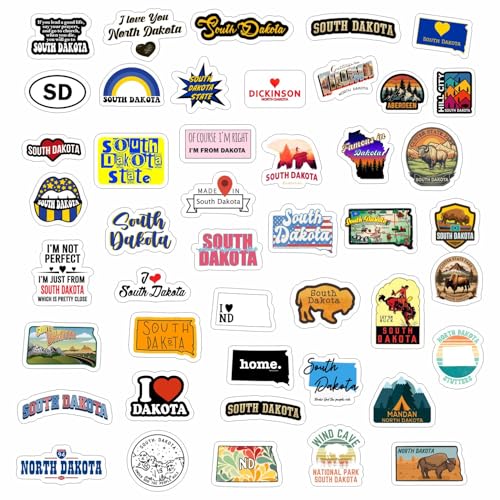 Image of Dakota Stickers for Water Bottle and Laptop - Dakota Party Favors & Decorations, Waterproof Vinyl Decals, State Pride and Icon Stickers, Gifts for Women & Men