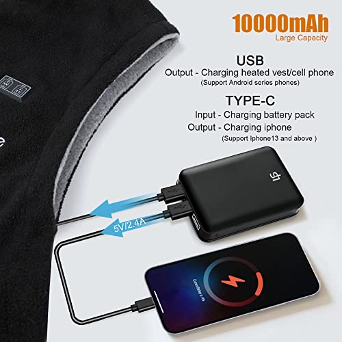 Leapsee Heated Vest For Men With Battery Pack Included, Lightweight Fleece Men's Electric Heated Jacket Usb Rechargeable #TOP3