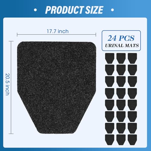 Image of 24Pcs Urinal Mats for Men Bathroom Commercial Urinal Floor Mats Urinal Pads for Mens Room Non Slip Splash Toilet Bulk Washable Disposable Large 17Inch x 20.5Inch