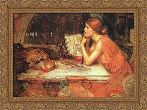 The Sorceress 24x18 Gold Ornate Wood Framed Canvas Art by John William Waterhouse