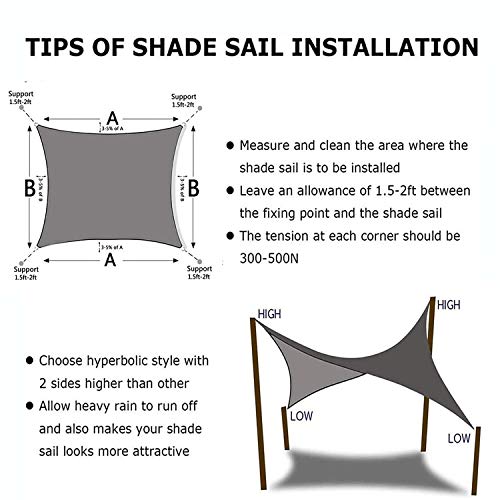 Voile d'ombrage bleu clair haut de gamme 4x5m résistant aux intempéries