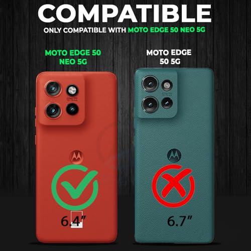 Image of AESTMO Motorola Moto Edge 50 Neo 5G Back Cover | 360 Protection | Crystal Clear Hard Back Transparent | Bumper Case for Motorola Moto Edge 50 Neo 5G (PC+TPU, Black Bumper)