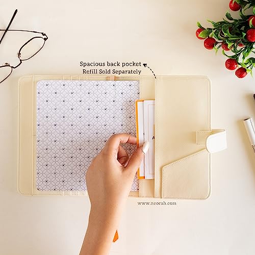 Image of NEORAH - B6 Notebook SLEEVE with SNAP Button - [ SLEEVE ONLY ]|Vegan Leather|Office Diary Holder with Penloop| 2 Front & 1 Back Pocket | 6 Card Slots |2 BookMarks - Fits any B6 Softcover -AFTERGLOW