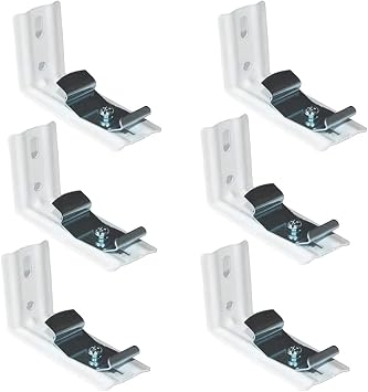 6Pcs L Bracket Vertical Blind Bracket Clips for Vertical Blinds with Headrail Width 1-1/2"38mm Outside Mounting Bracket Clips