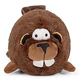 goDog Action Plush Beaver Animated Squeaky Dog Toy, Chew Guard Technology - Brown, One Size